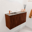 Mondiaz JOYA-DLUX Meuble de toilette 81,6cm - arrondi droit couleur Ruby - Vasque FAYE position Gauche 1 trou de robinet couleur Oza SW1426265