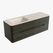 Mondiaz CIRO-DLUX Badkamermeubelset - 140x45x50cm - Solid surface wastafel Meli - 1 wasbak Links - 1 kraangat - 4 lades - Shadow SW1532527
