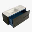 Mondiaz CIRO-DLUX Meuble de salle de bains - 120x45x50cm - Plan vasque solid surface Ostra - 1 lavabo à gauche - 1 trou de robinet - 2 tiroirs - Shadow SW1532456