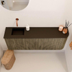 Mondiaz JOYA 111.6cm meuble de salle de bains - arrondi droit couleur Dusk - Vasque FAYE position Gauche Sans trou de robinet couleur Urban SW1421741