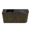 Mondiaz JOYA-DLUX Meuble de salle de bains 81,6cm - arrondi droit couleur Shadow - Vasque FAYE position Gauche Sans trou de robinet couleur Lava SW1422875