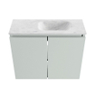 MONDIAZ TURE-DLUX Meuble toilette - 60cm - Greey - EDEN - vasque Opalo - position droite - sans trou de robinet SW1104315