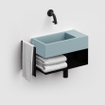 Clou Flush 3 fontein 36x18cm zonder kraangat rechts mat blauw ker. SW795721