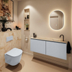 MONDIAZ TURE-DLUX 120cm toiletmeubel Clay. EDEN wastafel Frappe positie rechts. Met 1 kraangat. SW1102718