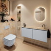 MONDIAZ TURE-DLUX Meuble toilette - 120cm - Clay - EDEN - vasque Frappe - position droite - 1 trou de robinet SW1102718