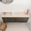 Mondiaz JOYA-DLUX 100cm toiletmeubel - kleur Shadow - Wastafel FAYE positie Links 1 kraangat kleur Frappe. SW1422711