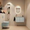 MONDIAZ TURE-DLUX Meuble toilette - 80cm - Greey - EDEN - vasque Ostra - position gauche - 1 trou de robinet SW1104856