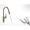 Hansgrohe Focus Robinet de cuisine avec douchette extractible effet inox GA66536