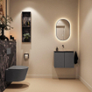 MONDIAZ TURE-DLUX Meuble toilette - 60cm - Dark Grey - EDEN - vasque Lava - position centrale - sans trou de robinet SW1103742