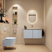 MONDIAZ TURE-DLUX Meuble toilette - 100cm - Clay - EDEN - vasque Frappe - position centrale - sans trou de robinet SW1102699