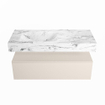 MONDIAZ ALAN - DLUX Ensemble de meubles de salle de bains - 110cm - meuble bas - Linen - 1 tiroir - lavabo suspendu - vasque à gauche - 0 trous de robinet - Glace SW806051