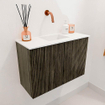 Mondiaz JOYA 60cm meuble de salle de bains - couleur Shadow - Vasque FAYE position Milieu Sans trou de robinet couleur Talc. SW1421390