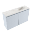 MONDIAZ TURE-DLUX Meuble toilette - 80cm - Clay - EDEN - vasque Ostra - position droite - 1 trou de robinet SW1104793