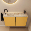 MONDIAZ TURE-DLUX meuble WC 80cm Ocher. EDEN lavabo Frappe position gauche. Avec 1 trou de robinet. SW1102879