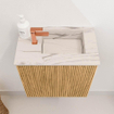 Mondiaz JOYA-DLUX Meuble de toilette 40cm - couleur Chêne - Vasque FAYE position Droite 1 trou de robinet couleur Nata SW1423990