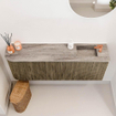 Mondiaz JOYA-DLUX 111.6cm toiletmeubel - ronding links kleur Dusk - Wastafel FAYE positie Rechts 1 kraangat kleur Oza. SW1426017