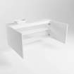 Mondiaz Fowy Meuble de toilette - 40x50x23cm - urban mat - 1 trou de robinet - lavabo à droite - 1 porte - solid surface - plan MDF - lavabo : blanc SW760836
