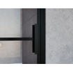 Saniclass Bellini Porte de douche 100x200cm avec paroi fixe verre de sécurité anticalcaire cadre Lines à l'extérieur Noir mat SW491685