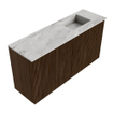 Mondiaz JOYA-DLUX 80cm meuble de toilette - couleur Walnut - Vasque FAYE position Droite Sans trou de robinet couleur Glace. SW1422360