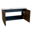 Mondiaz JOYA-DLUX Meuble de toilette 91,6cm - arrondi droit couleur Noyer - Vasque FAYE position Gauche 1 trou de robinet couleur Opalo. SW1422582