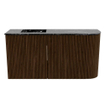 Mondiaz JOYA-DLUX 81.6cm toiletmeubel - ronding rechts kleur Walnut - Wastafel FAYE positie Links 1 kraangat kleur Lava. SW1422457
