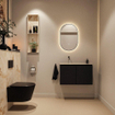 MONDIAZ TURE-DLUX meuble de toilettes 80cm Urban. EDEN lavabo Frappe position gauche. Sans trou de robinet. SW1102627