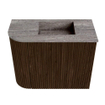 Mondiaz JOYA-DLUX 51.6cm toiletmeubel - ronding links kleur Walnut - Wastafel FAYE positie Rechts 1 kraangat kleur Oza. SW1424590
