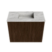 Mondiaz JOYA-DLUX 50cm toiletmeubel - kleur Walnut - Wastafel FAYE positie Midden Zonder kraangat kleur Glace. SW1422342