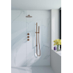 Fortifura Nebbio Ensemble de douche pluie - robinet encastré - élément encastré - barre coulissante - flexible de douche lisse - douchette à main barre - bras mural 35cm - pomme de douche ronde - cuivre brossé PVD (cuivre) SW1237525