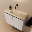 MONDIAZ TURE-DLUX Meuble WC 60 cm Linen. Vasque EDEN Frappe position milieu. Sans trou de robinet. SW1102842
