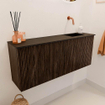 Mondiaz JOYA 100cm meuble de toilette - couleur Walnut - Vasque FAYE position Droite Sans trou de robinet couleur Urban SW1421355