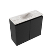 MONDIAZ TURE-DLUX Meuble de toilettes 60cm Urban. EDEN vasque Glace position milieu. Sans trou de robinet. SW1103109