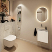 MONDIAZ TURE-DLUX Meuble de toilettes 40cm Talc. EDEN lavabo Opalo position milieu. Sans trou de robinet. SW1104133