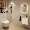 MONDIAZ TURE-DLUX Meuble toilette - 40cm - Talc - EDEN - vasque Opalo - position centrale - sans trou de robinet SW1104133