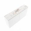 MONDIAZ TURE-DLUX Meuble de toilettes 100cm Talc. EDEN lavabo Frappe position milieu. Avec 1 trou de robinet. SW1102598