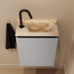 MONDIAZ TURE-DLUX Meuble toilette - 40cm - Plata - EDEN - vasque Frappe - position droite - 1 trou de robinet SW1102970