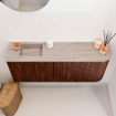 Mondiaz JOYA-DLUX 101.6cm meuble de toilette - arrondi droit couleur Ruby - Vasque FAYE position Gauche 1 trou de robinet couleur Saba. SW1425622