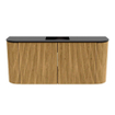 Mondiaz JOYA Meuble de salle de bains 93,2cm - arrondis gauche et droite couleur Oak - Vasque FAYE position Milieu Sans trou de robinet couleur Urban SW1421222
