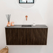 Mondiaz JOYA-DLUX 90cm toiletmeubel - kleur Walnut - Wastafel FAYE positie Midden Zonder kraangat kleur Sombra. SW1424726