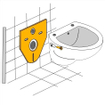 Best Design Kit d'isolation de son pour WC suspendu SW280377