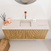 Mondiaz JOYA-DLUX 90cm toiletmeubel - kleur Oak - Wastafel FAYE positie Midden Zonder kraangat kleur Meli. SW1423936
