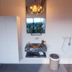 Mondiaz ALAN-DLUX Ensemble de meuble - 70cm - meuble Lava mat - 0 tiroirs - Lavabo Cloud Lava suspendu - vasque Centre - 0 trous de robinet SW809185
