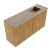 Mondiaz JOYA-DLUX 80cm toiletmeubel - kleur Oak - Wastafel FAYE positie Rechts Zonder kraangat kleur Saba. SW1424173