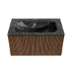 MONDIAZ KURVE-DLUX 80cm Meuble salle de bain - couleur Walnut - 1 tiroir - vasque BIG SMALL centre - sans trou de robinet - couleur Lava SW1137236