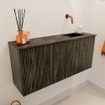 Mondiaz JOYA-DLUX Meuble de salle de bains 90cm - couleur Shadow - Vasque FAYE position Droite Sans trou de robinet couleur Lava SW1422844