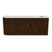 Mondiaz JOYA-DLUX 101.6cm toiletmeubel - ronding links kleur Walnut - Wastafel FAYE positie Rechts Zonder kraangat kleur Ostra. SW1422640