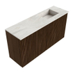 Mondiaz JOYA-DLUX 80cm toiletmeubel - kleur Walnut - Wastafel FAYE positie Rechts Zonder kraangat kleur Ostra. SW1422607