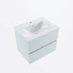 Mondiaz VICA Ensemble de meuble de salle de bain - 60cm - meuble sous-vasque argile - 2 tiroirs - lavabo denia milieu - 1 trou de robinet - version haute de 60cm - blanc brillant SW1080260