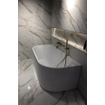 Baignoire semi-îlot Arcqua Costilla - 170x80cm - lignes à nervures verticales - Acrylique - blanc brillant SW857175