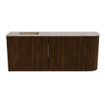 Mondiaz JOYA-DLUX Meuble de salle de bains - 101.6cm - arrondi droit couleur Walnut - Vasque FAYE position Gauche 1 trou de robinet couleur Arena SW1424374